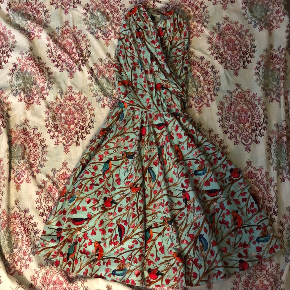 Retrolicious bird dress from ModCloth size large
